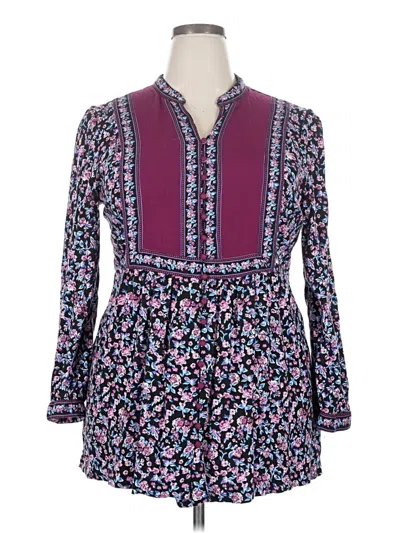 Pre-owned Woman Within Casual Dress In Purple