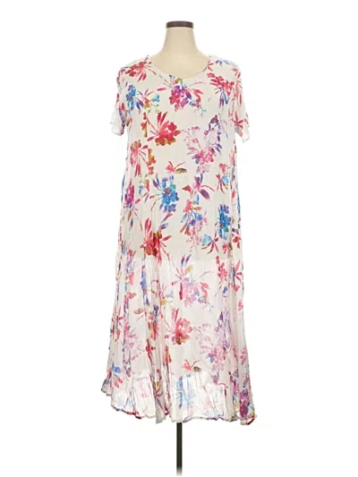 Pre-owned Woman Within Casual Dress In White