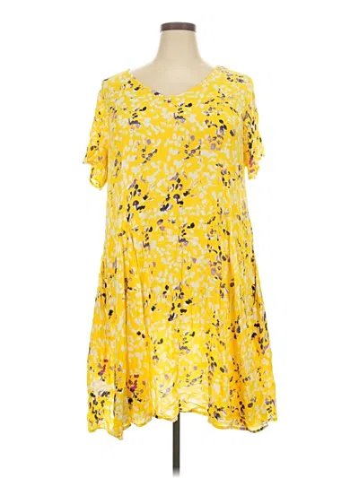 Pre-owned Woman Within Casual Dress In Yellow