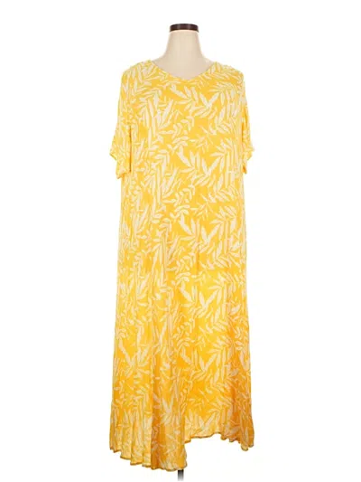 Pre-owned Woman Within Casual Dress In Yellow