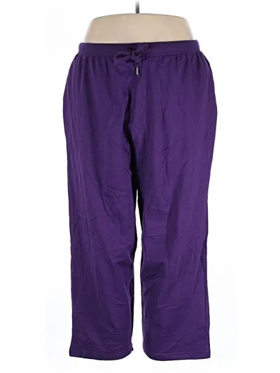 Pre-owned Woman Within Casual Pants In Purple