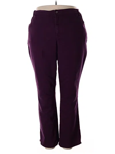 Pre-owned Woman Within Casual Pants In Purple
