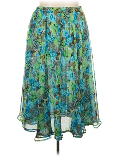 Pre-owned Woman Within Casual Skirt In Green