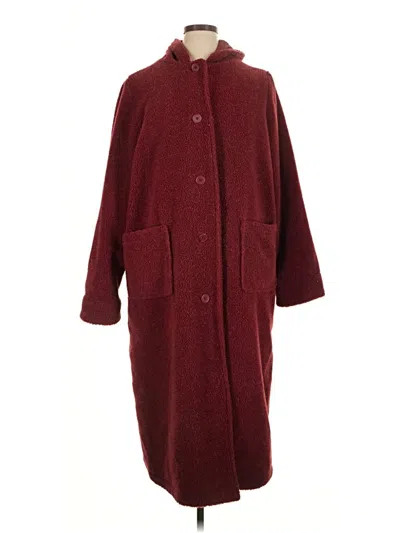 Pre-owned Woman Within Coat In Burgundy