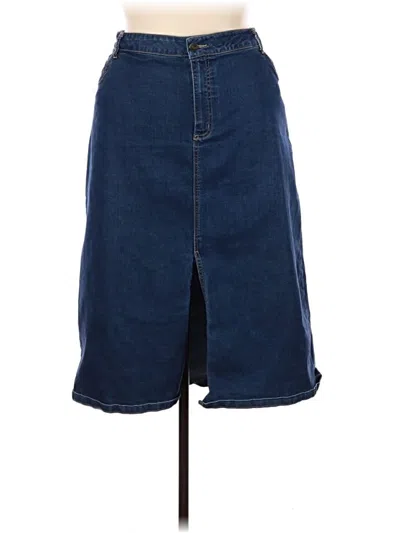 Pre-owned Woman Within Denim Skirt In Blue