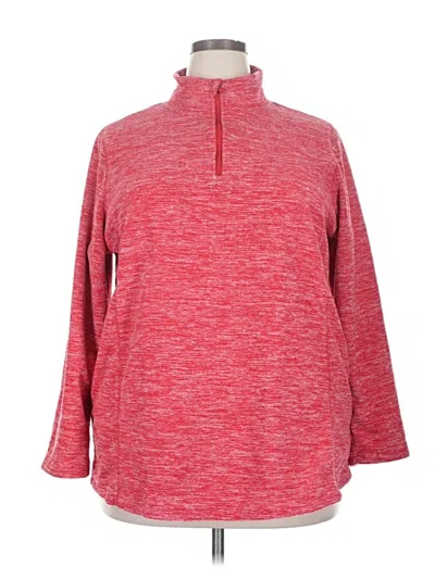 Pre-owned Woman Within Fleece Jacket In Red