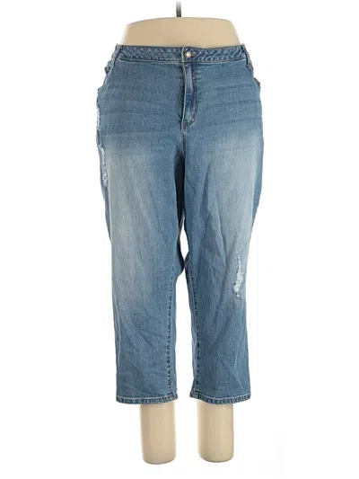 Pre-owned Woman Within Jeans In Blue