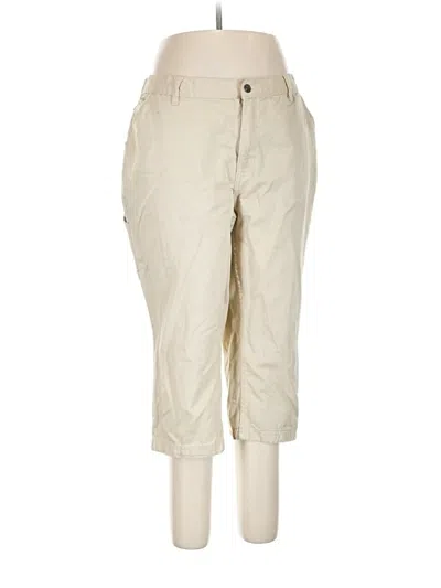 Pre-owned Woman Within Khaki Pant In Ivory