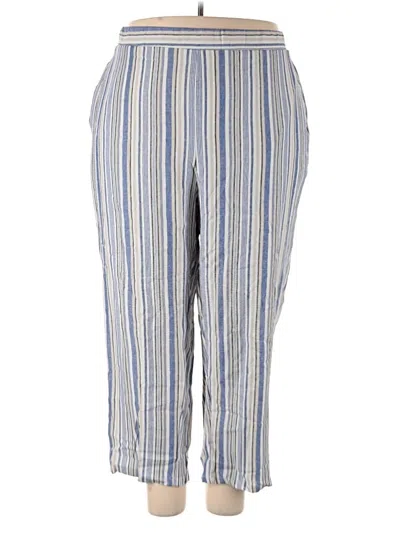 Pre-owned Woman Within Linen Pants In Blue
