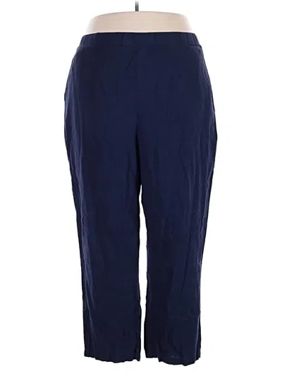 Pre-owned Woman Within Linen Pants In Blue