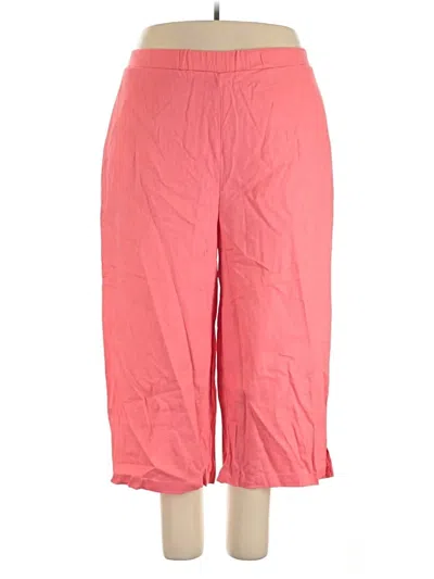 Pre-owned Woman Within Linen Pants In Pink