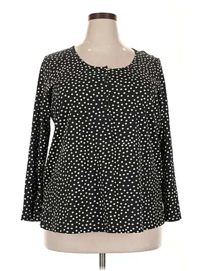 Pre-owned Woman Within Long Sleeve Blouse In Black