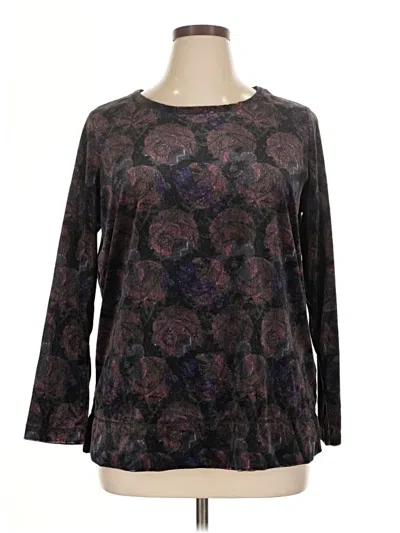 Pre-owned Woman Within Long Sleeve Blouse In Black