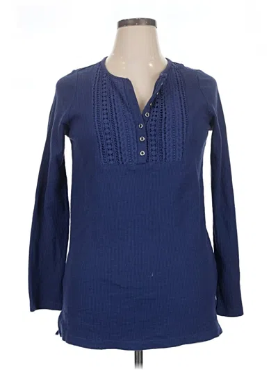 Pre-owned Woman Within Long Sleeve Blouse In Blue