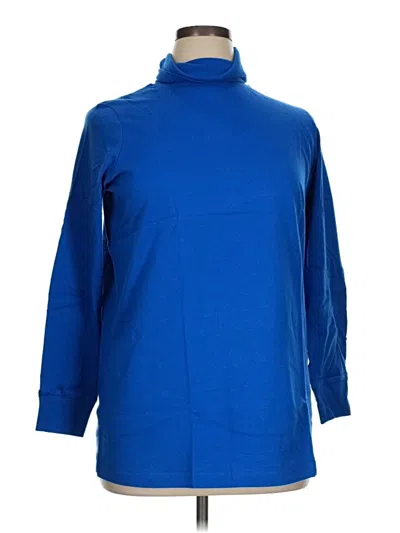 Pre-owned Woman Within Long Sleeve Turtleneck In Blue