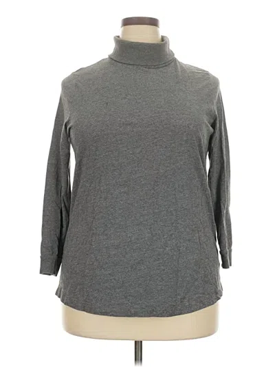Pre-owned Woman Within Long Sleeve Turtleneck In Gray