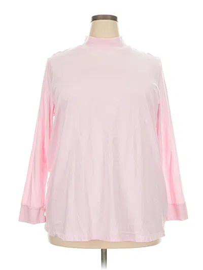 Pre-owned Woman Within Long Sleeve Turtleneck In Pink
