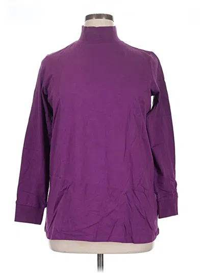 Pre-owned Woman Within Long Sleeve Turtleneck In Purple