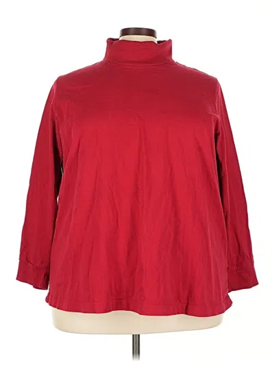 Pre-owned Woman Within Long Sleeve Turtleneck In Red