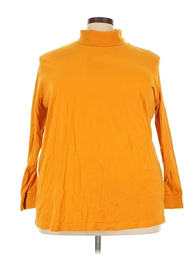 Pre-owned Woman Within Long Sleeve Turtleneck In Yellow
