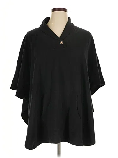 Pre-owned Woman Within Poncho In Black