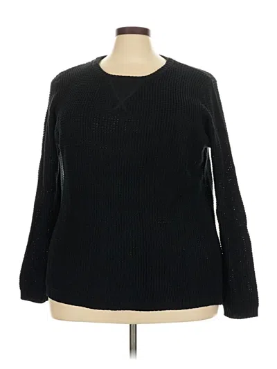 Pre-owned Woman Within Pullover Sweater In Black