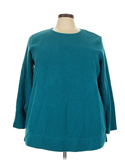 Pre-owned Woman Within Pullover Sweater In Blue