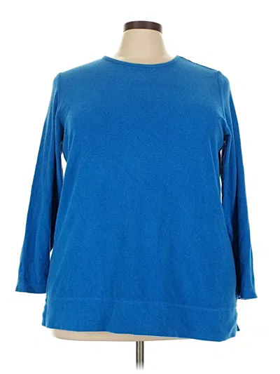 Pre-owned Woman Within Pullover Sweater In Blue