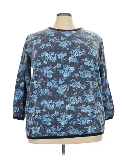 Pre-owned Woman Within Pullover Sweater In Blue