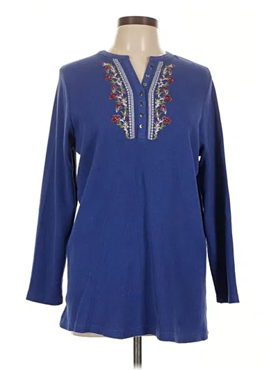 Pre-owned Woman Within Pullover Sweater In Blue