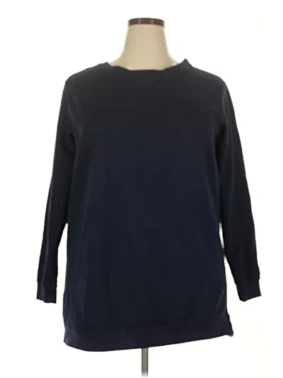 Pre-owned Woman Within Pullover Sweater In Blue