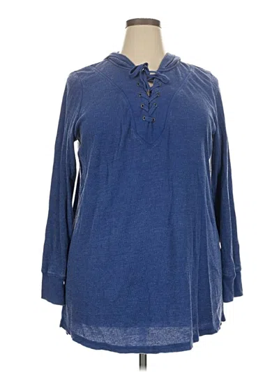 Pre-owned Woman Within Pullover Sweater In Blue