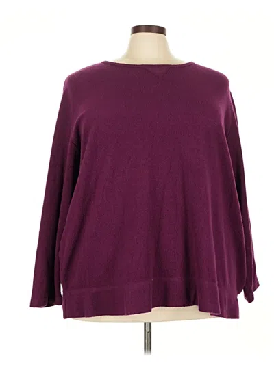 Pre-owned Woman Within Pullover Sweater In Burgundy