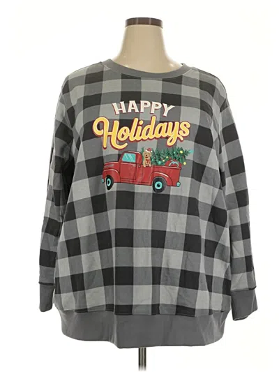 Pre-owned Woman Within Pullover Sweater In Gray