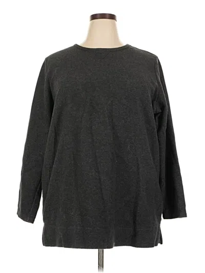 Pre-owned Woman Within Pullover Sweater In Gray