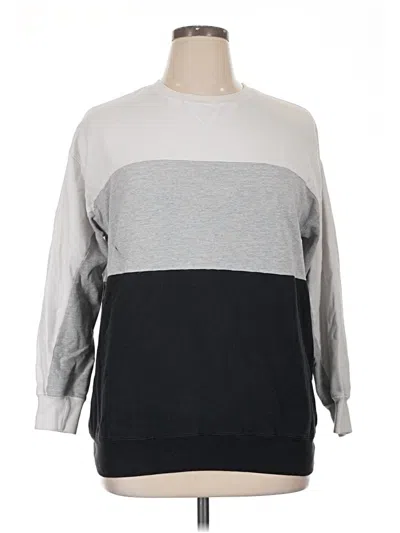 Pre-owned Woman Within Pullover Sweater In Gray