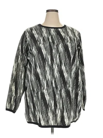 Pre-owned Woman Within Pullover Sweater In Gray