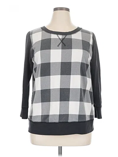 Pre-owned Woman Within Pullover Sweater In Gray