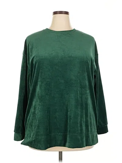 Pre-owned Woman Within Pullover Sweater In Green