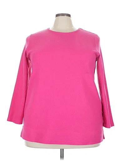 Pre-owned Woman Within Pullover Sweater In Pink
