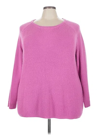 Pre-owned Woman Within Pullover Sweater In Pink