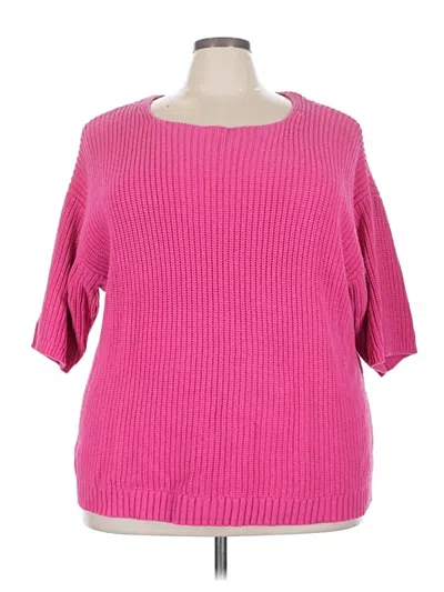 Pre-owned Woman Within Pullover Sweater In Pink