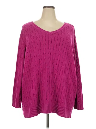 Pre-owned Woman Within Pullover Sweater In Pink