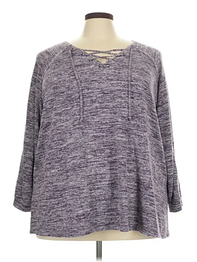 Pre-owned Woman Within Pullover Sweater In Purple