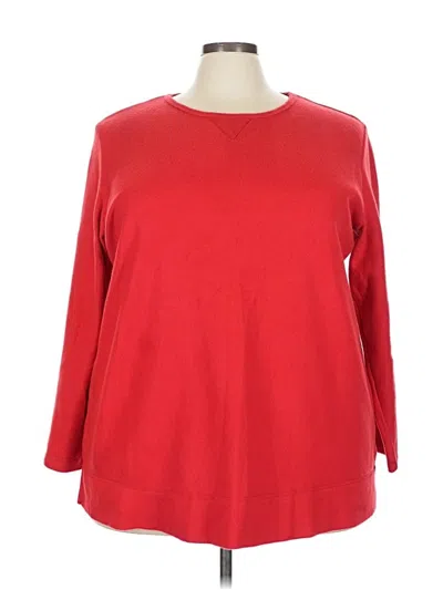 Pre-owned Woman Within Pullover Sweater In Red