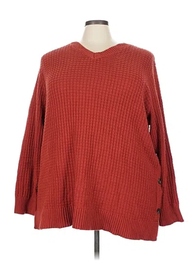Pre-owned Woman Within Pullover Sweater In Red