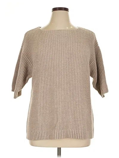 Pre-owned Woman Within Pullover Sweater In Tan