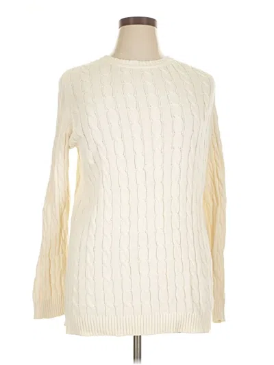 Pre-owned Woman Within Pullover Sweater In White