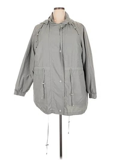Pre-owned Woman Within Raincoat In Gray