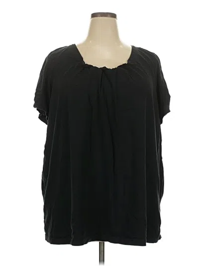 Pre-owned Woman Within Short Sleeve Blouse In Black